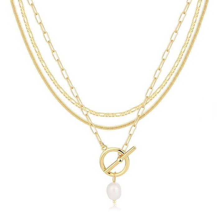 ALYSSA 18K STAINLESS STEEL TARNISH FREE LAYERED NECKLACE