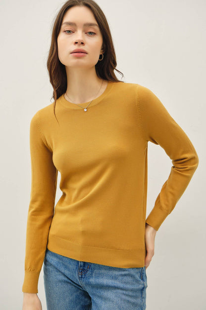 Basic Crew Neck Soft Knit Sweater