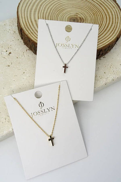 Stephanie Mini Cross Necklace