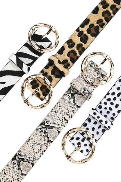 Animal Print Fashion Belt - Whimsical Details - ["animal print","belt","belts","cheetah","leopard","snake","zebra"]
