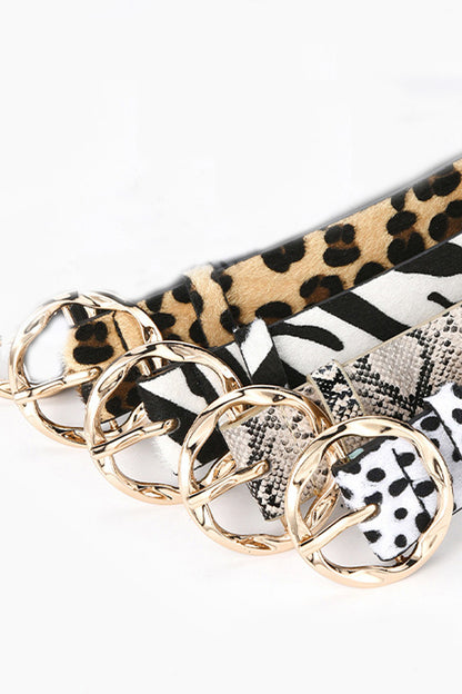 Animal Print Fashion Belt - Whimsical Details - ["animal print","belt","belts","cheetah","leopard","snake","zebra"]