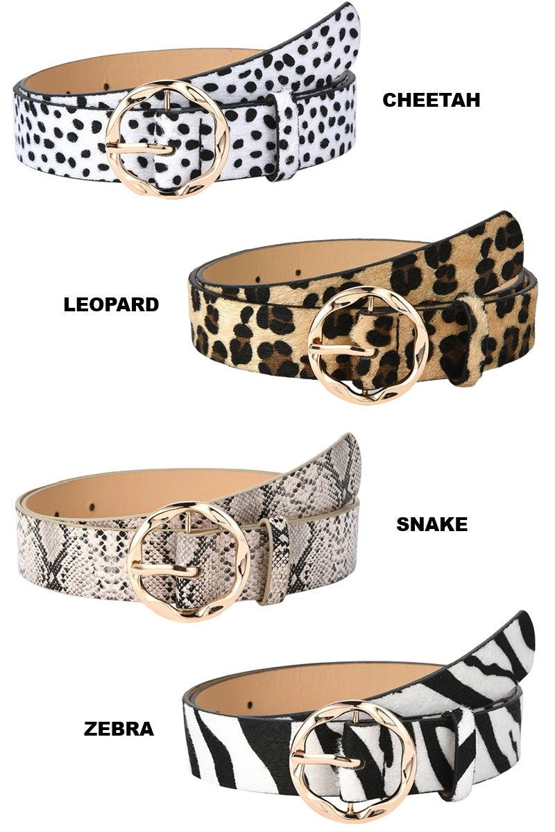 Animal Print Fashion Belt - Whimsical Details - ["animal print","belt","belts","cheetah","leopard","snake","zebra"]