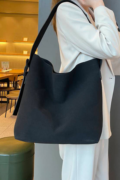 Large capacity suede bucket tote bag