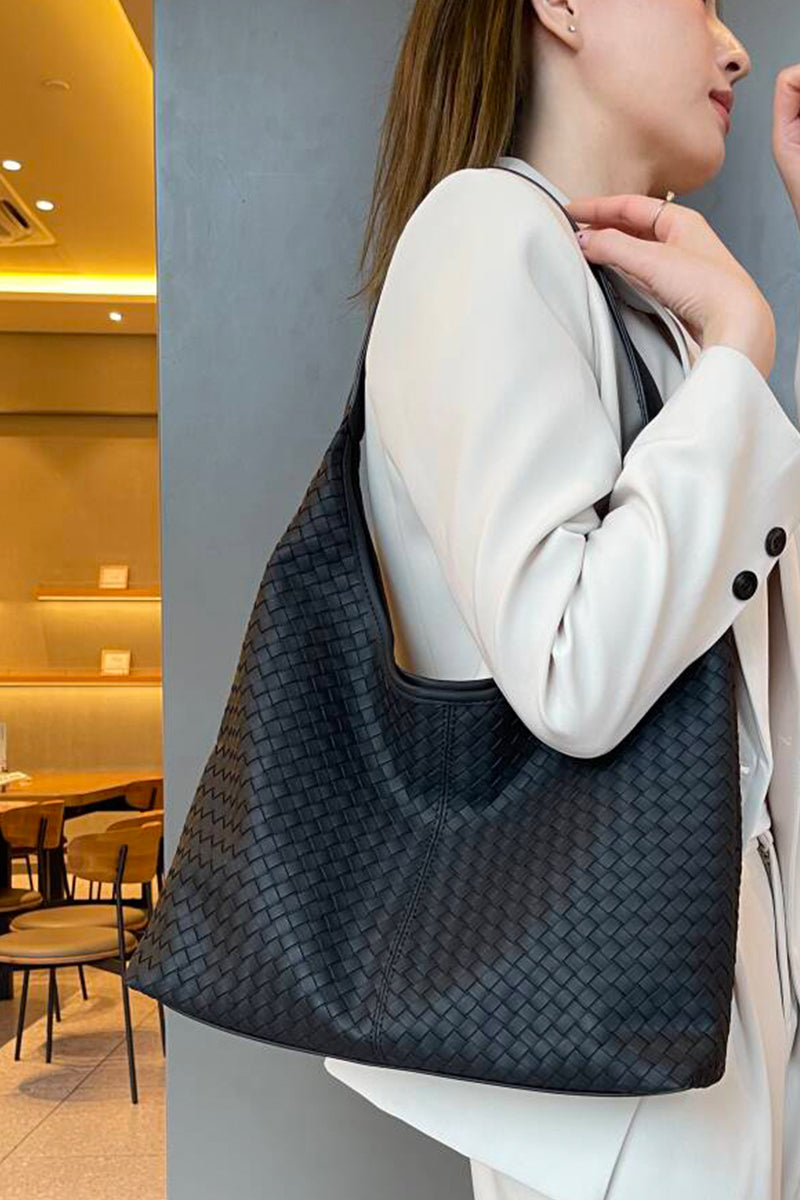 Woven weave hobo shoulder bag
