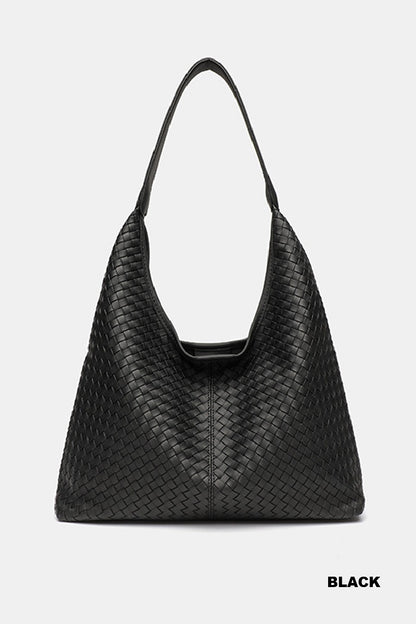 Woven weave hobo shoulder bag