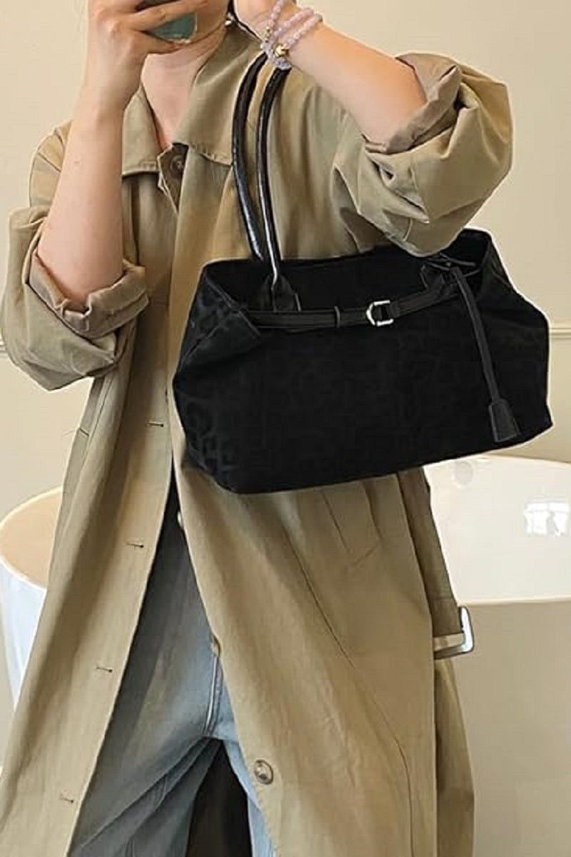 Leopard pattern shoulder tote bag