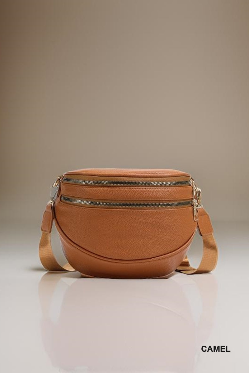 Vegan Leather Multi Pocket Crossbody Purse