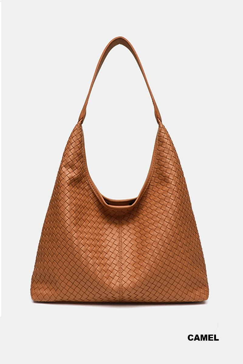 Woven weave hobo shoulder bag