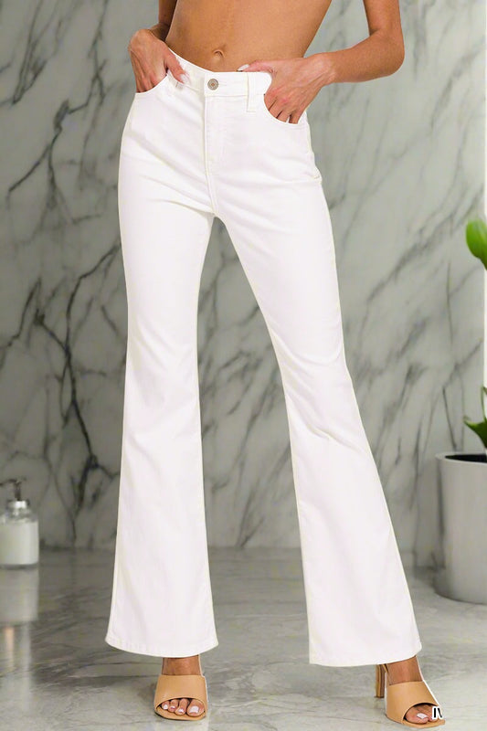 High Rise Denim Bootcut Pants - Whimsical Details