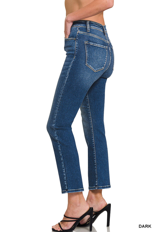 Cropped 5 pockets basic denim