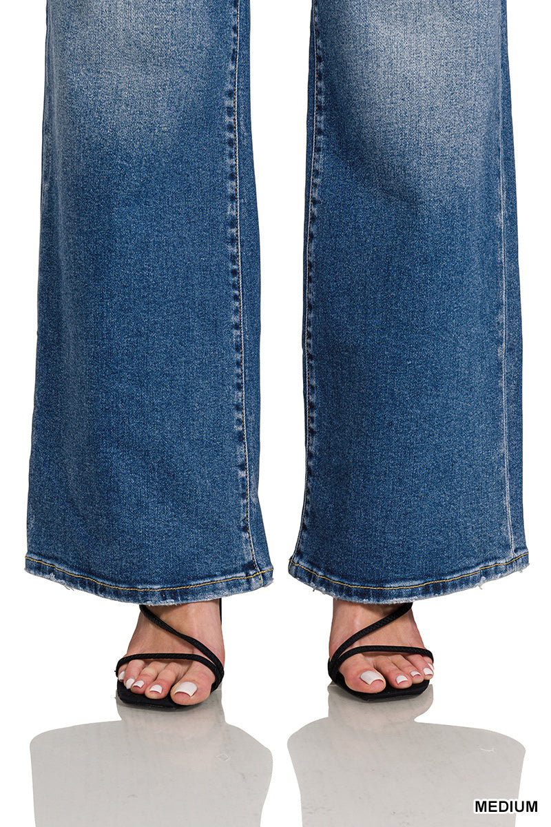 High Waist Straight Leg Denim Pants