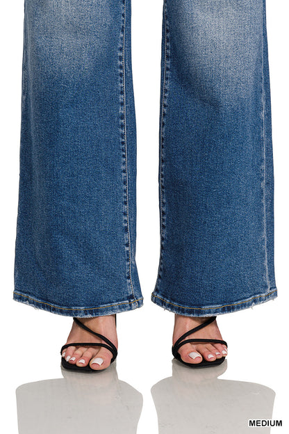 High Waist Straight Leg Denim Pants