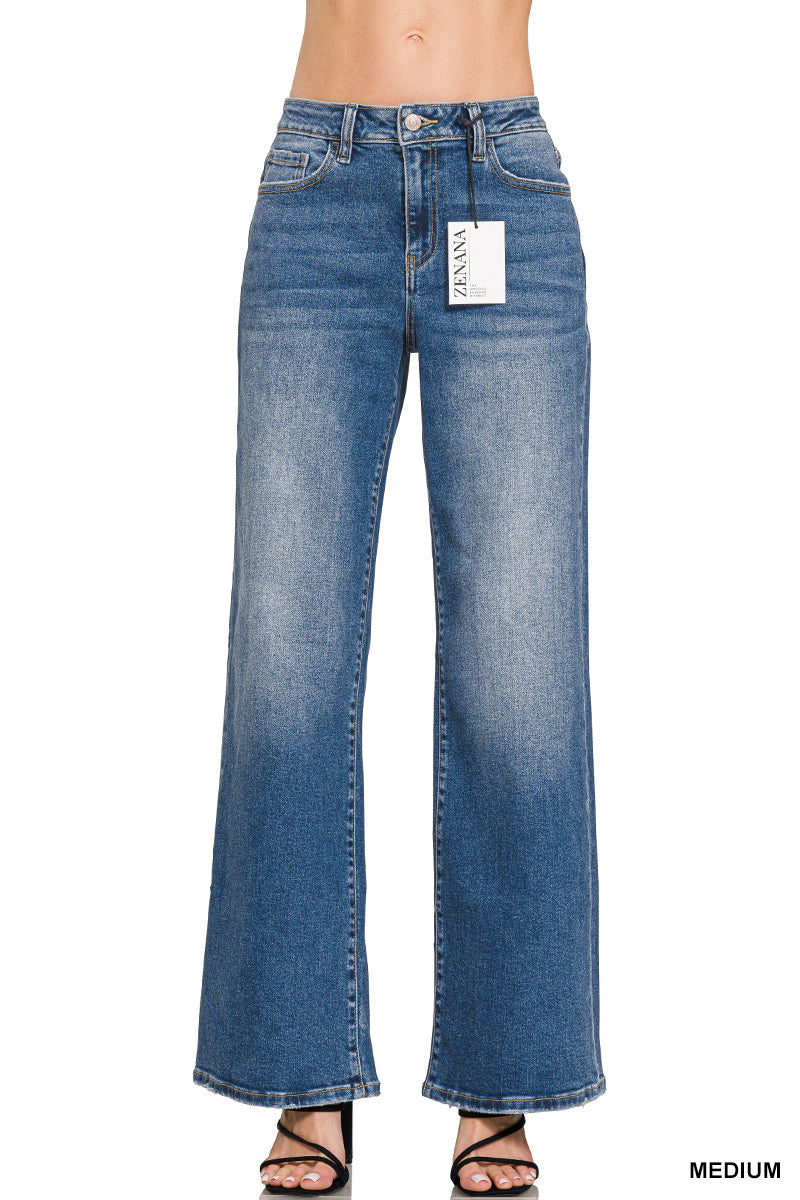 High Waist Straight Leg Denim Pants