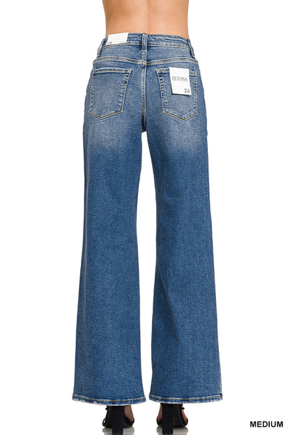 High Waist Straight Leg Denim Pants