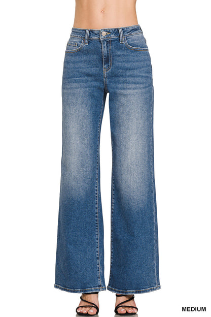 High Waist Straight Leg Denim Pants