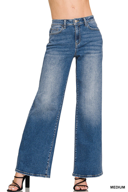 High Waist Straight Leg Denim Pants