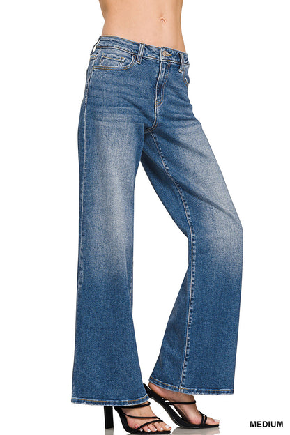 High Waist Straight Leg Denim Pants