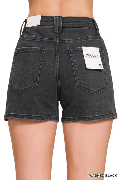 Utility pocket denim shorts