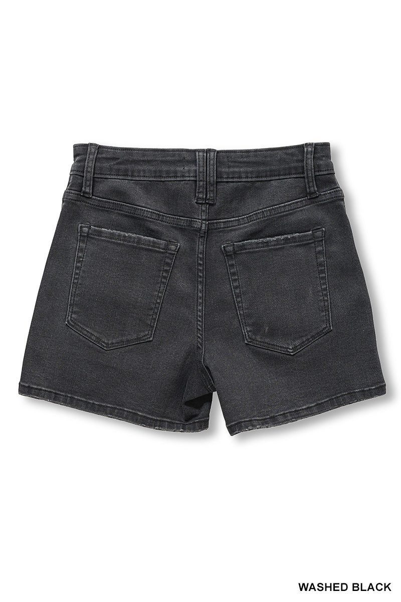 Utility pocket denim shorts