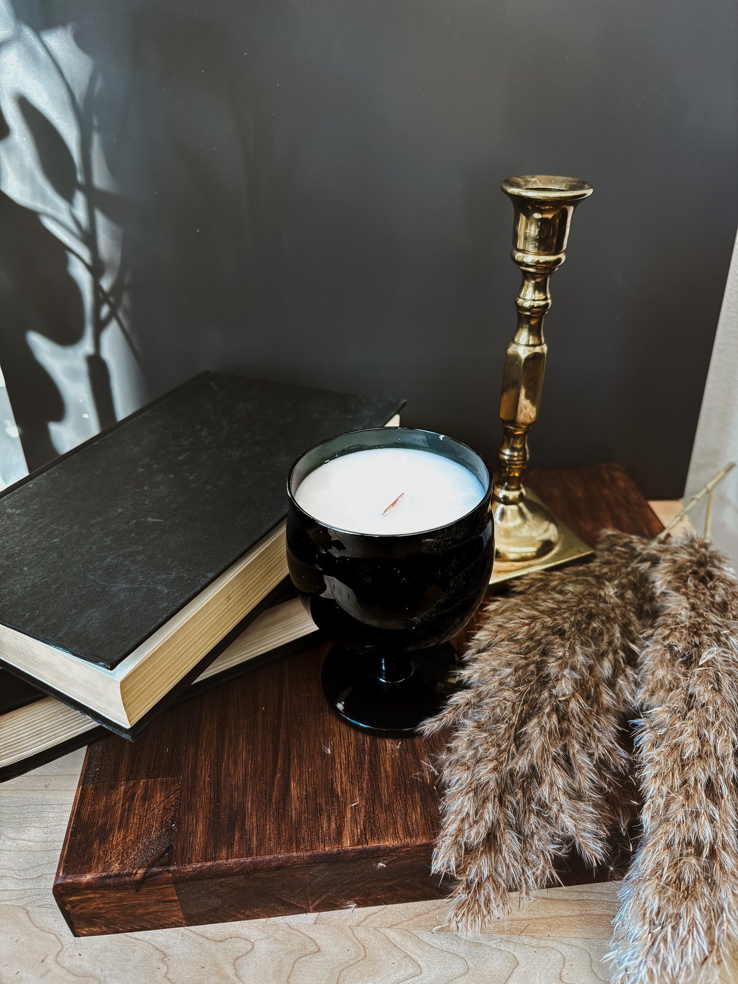 7oz Black Goblet Candle - Whimsical Details - Candle