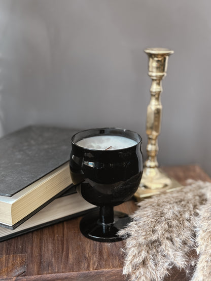 7oz Black Goblet Candle - Whimsical Details - Candle