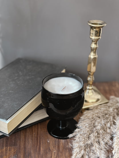 7oz Black Goblet Candle - Whimsical Details - Candle