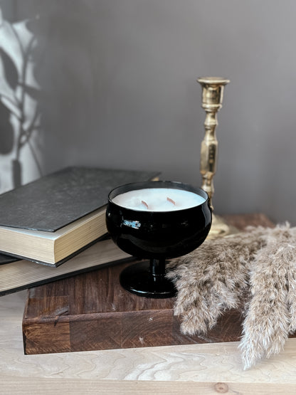 Black Goblet Candle (14oz) - Whimsical Details - Candle