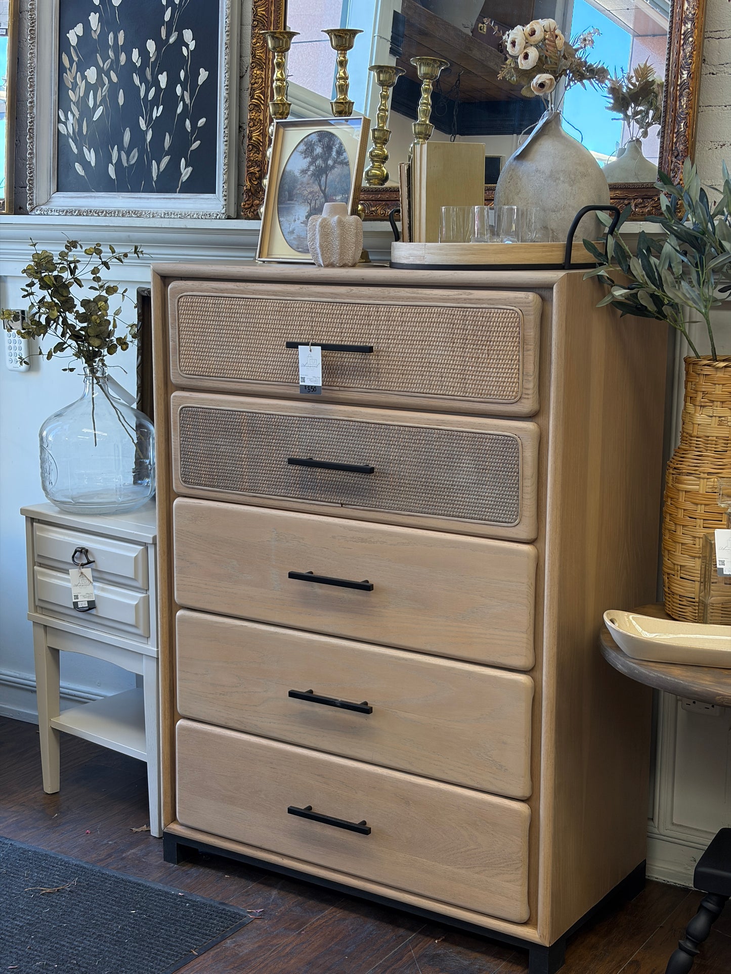 Lyra Tall Natural Oak Dresser - Whimsical Details - ["dresser"]