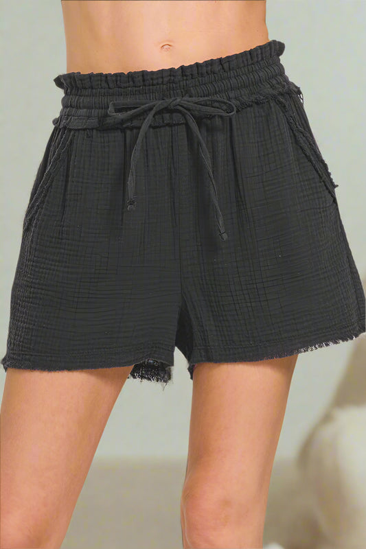 Double Gauze Drawstring Shorts