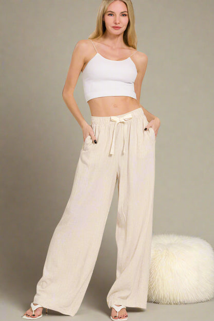 Linen Drawstring Pants