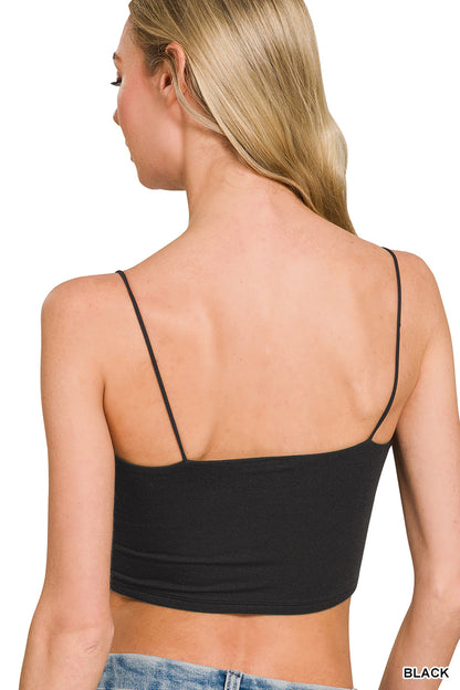 Double layered spaghetti bra cami