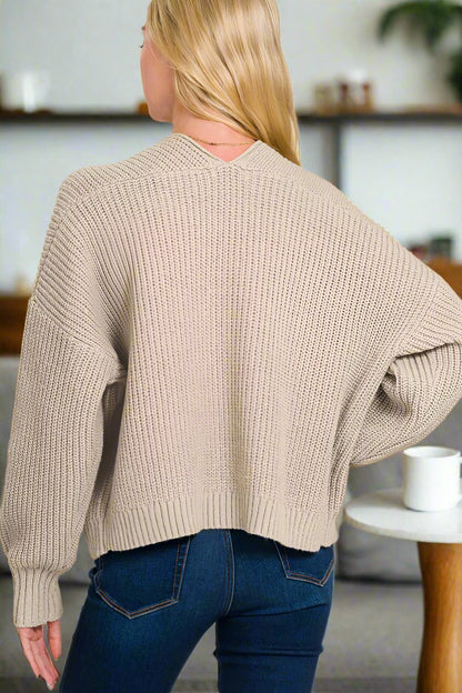 Drop Shoulder Sweater Cardigan