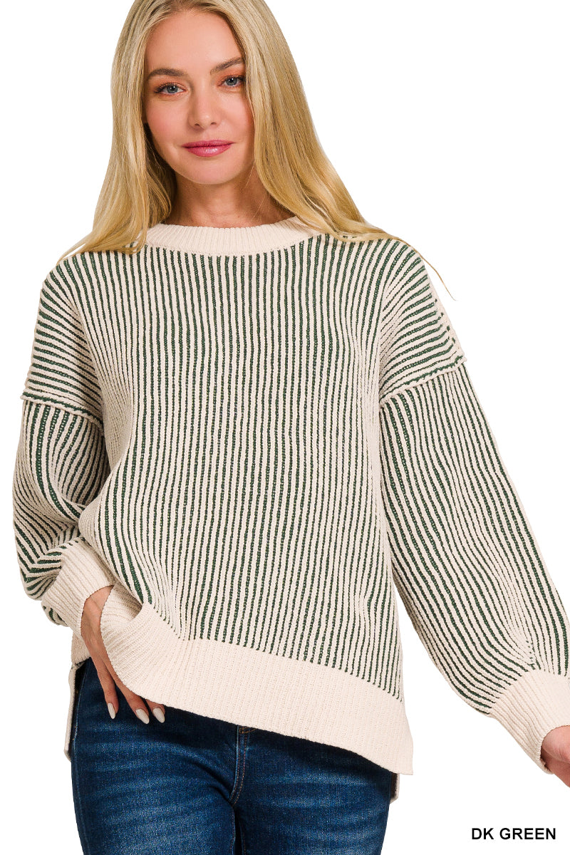 Two Tone Crewneck Sweater