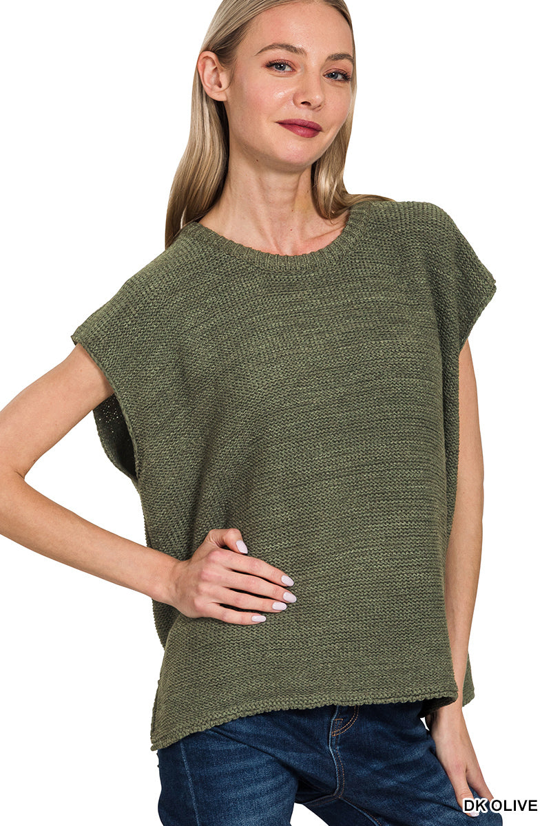 Oversized Crew Neck Sweater Vest - Whimsical Details - ["Spring","sweater","Sweater Vest"]