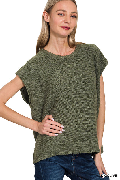 Oversized Crew Neck Sweater Vest