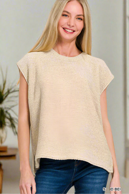 Oversized Crew Neck Sweater Vest