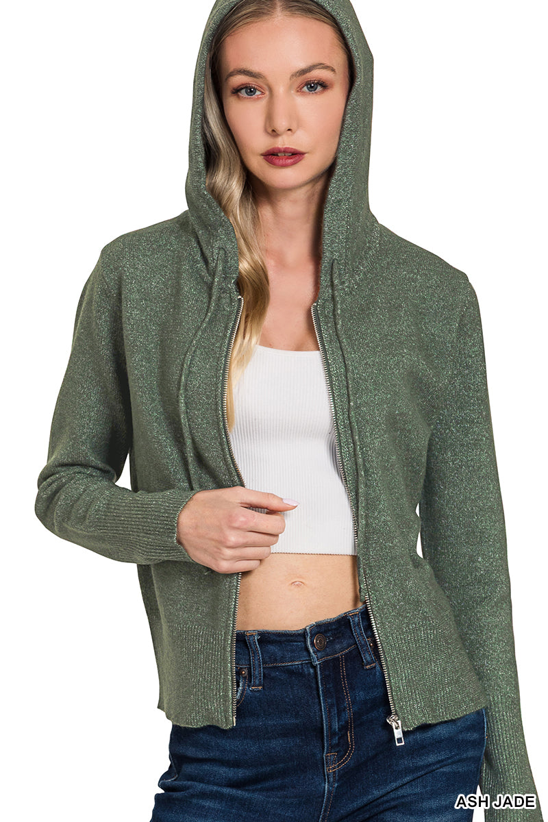 Zip hooded sweater