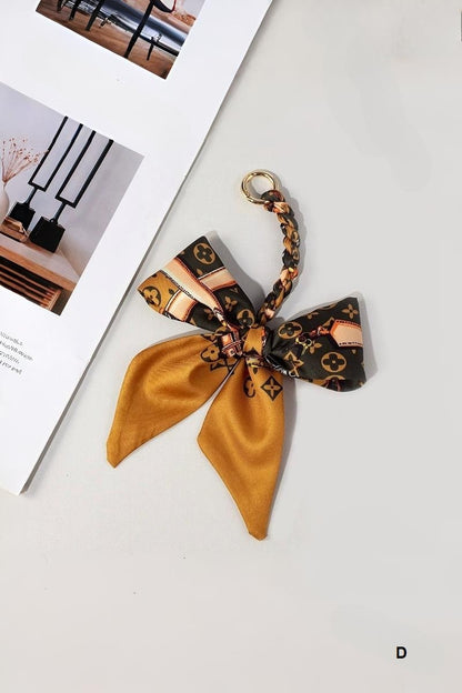 Handmade scarf bag charm keychain - Whimsical Details - ["bag charm","keychain","scarf","silk"]