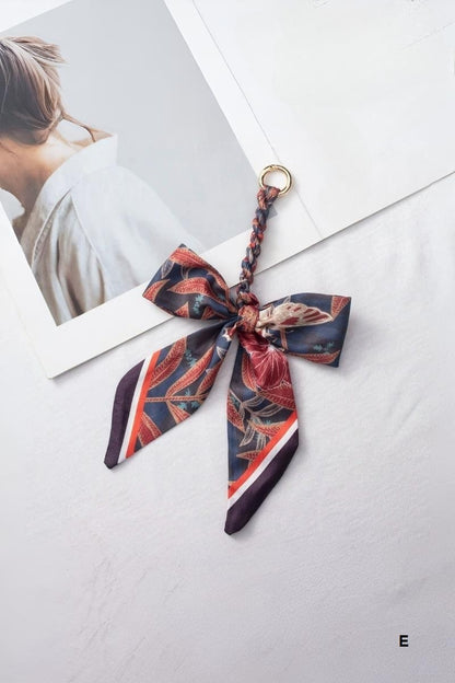 Handmade scarf bag charm keychain - Whimsical Details - ["bag charm","keychain","scarf","silk"]