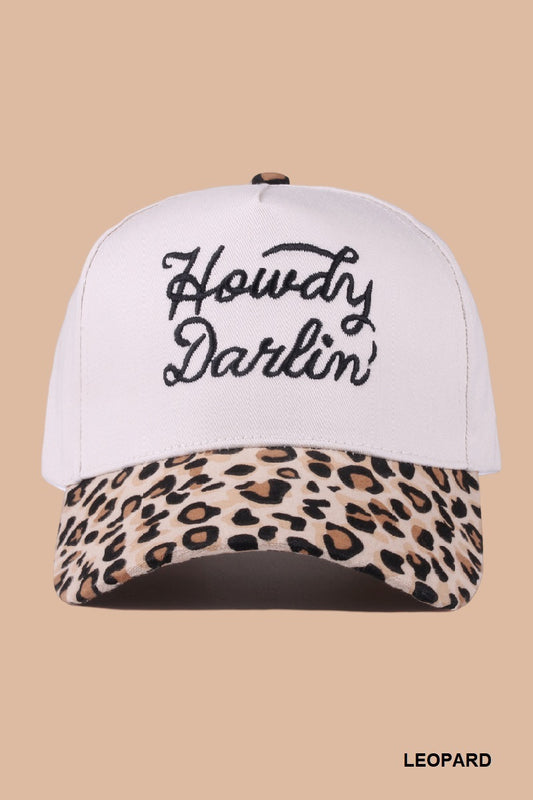 Howdy darlin two-tone canvas cotton cap