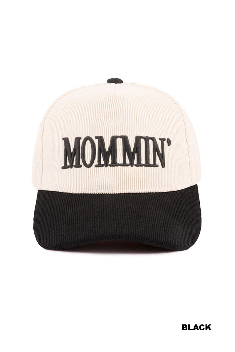 Mommin' two tone corduroy cap