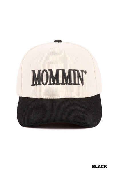 Mommin' two tone corduroy cap
