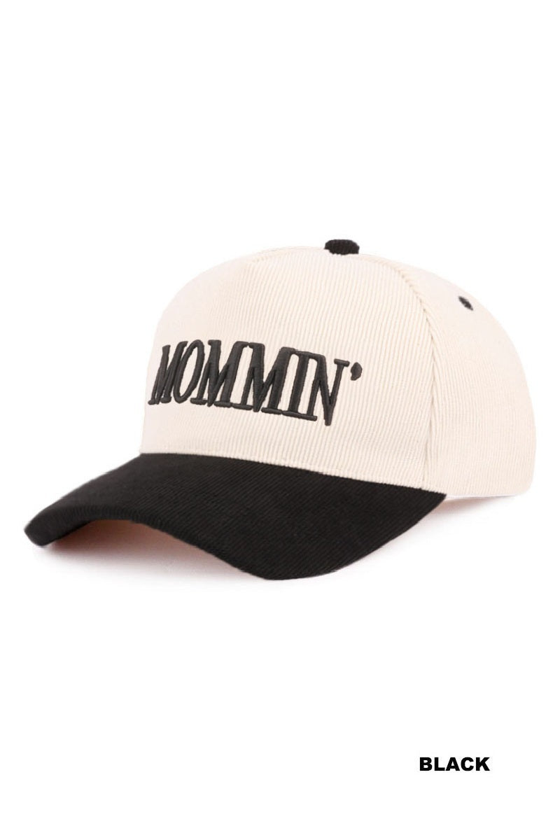 Mommin' two tone corduroy cap