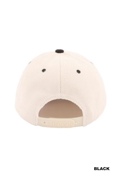 Mommin' two tone corduroy cap