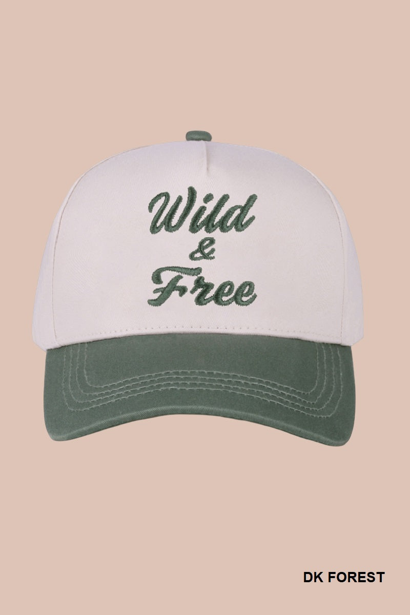 Wild & free two tone canvas cotton cap - Whimsical Details - ["Baseball Cap","Canvas","cotton","trendy"]