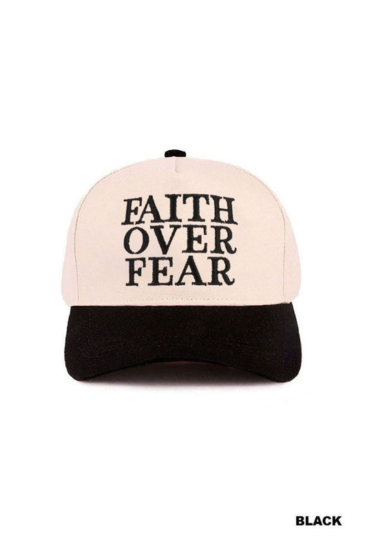 Faith over fear two tone cotton hat