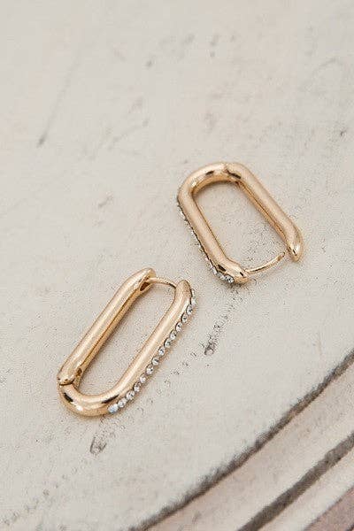 Holly Rhinestone Huggie Earrings