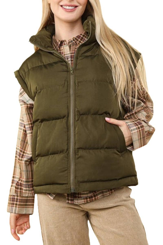 High Neck Casual Comfy Puffer Vest