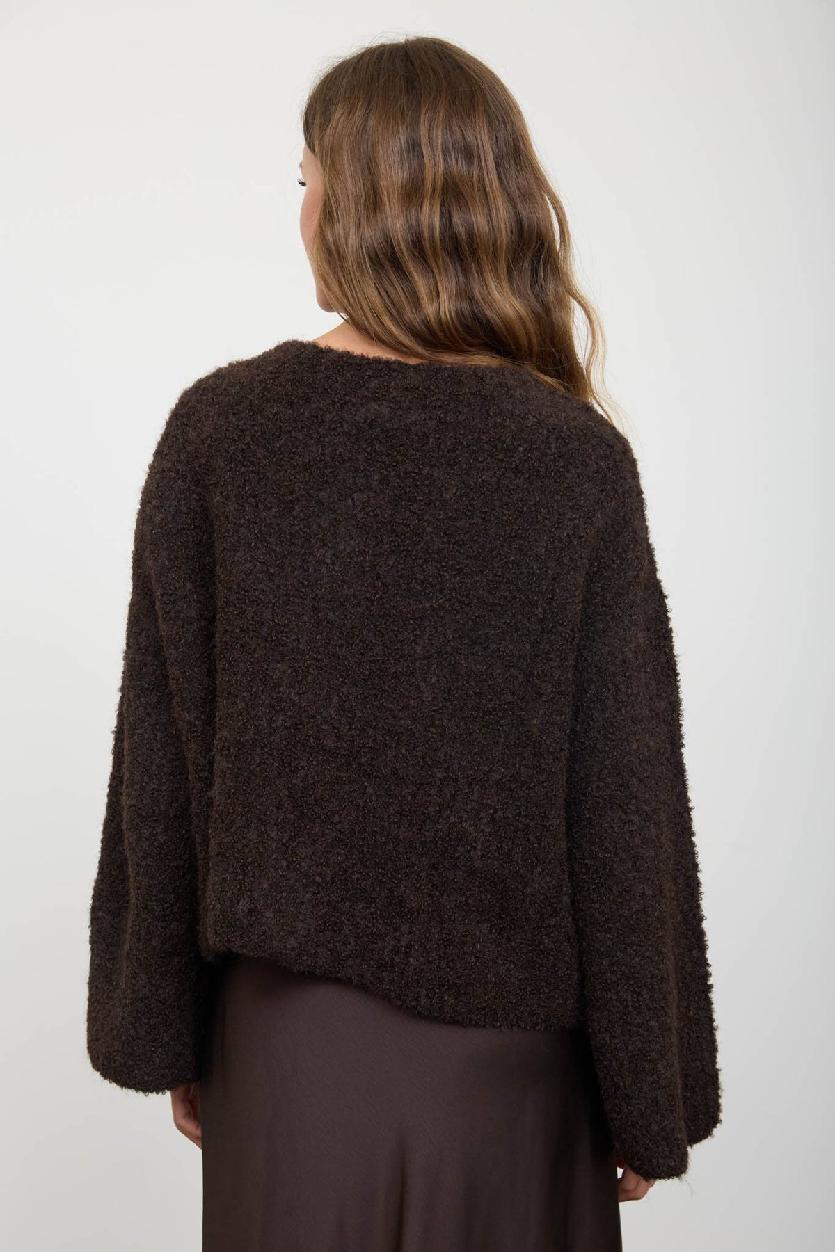 Fuzzy Knit Button Down Boxy Cardigan