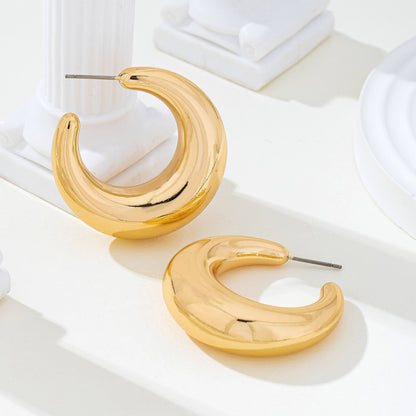JoJo Tapered Gold-Tone Crescent Hoop Earrings